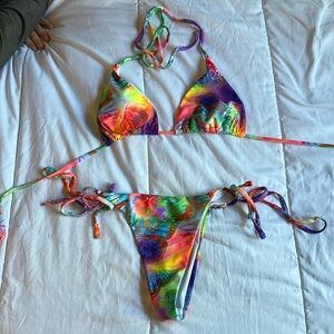 Multi Colored Butterfly Bikini Set